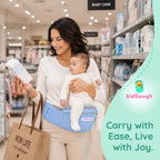 Kiddough Hip Seat Baby Carrier for 0 to 3 yrs with Adjustable Shoulder Straps | Breathable Mesh Fabric | Sling Baby Carrier with Storage Pockets | Adjustable New-Born to Toddler Carrier (Blue)
