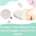 Baby Proofing Kit with 5M Edge Protector, 4 Corner Guards, 6 Socket Guards, 2 Door Guards, 5 Safety Locks, White
