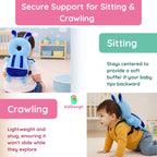 KidDough Rabbit Shape Head Protector, Cushioned Backpack for Babies | 6 Months - 36 Months | Lightweight (Blue Rabbit)