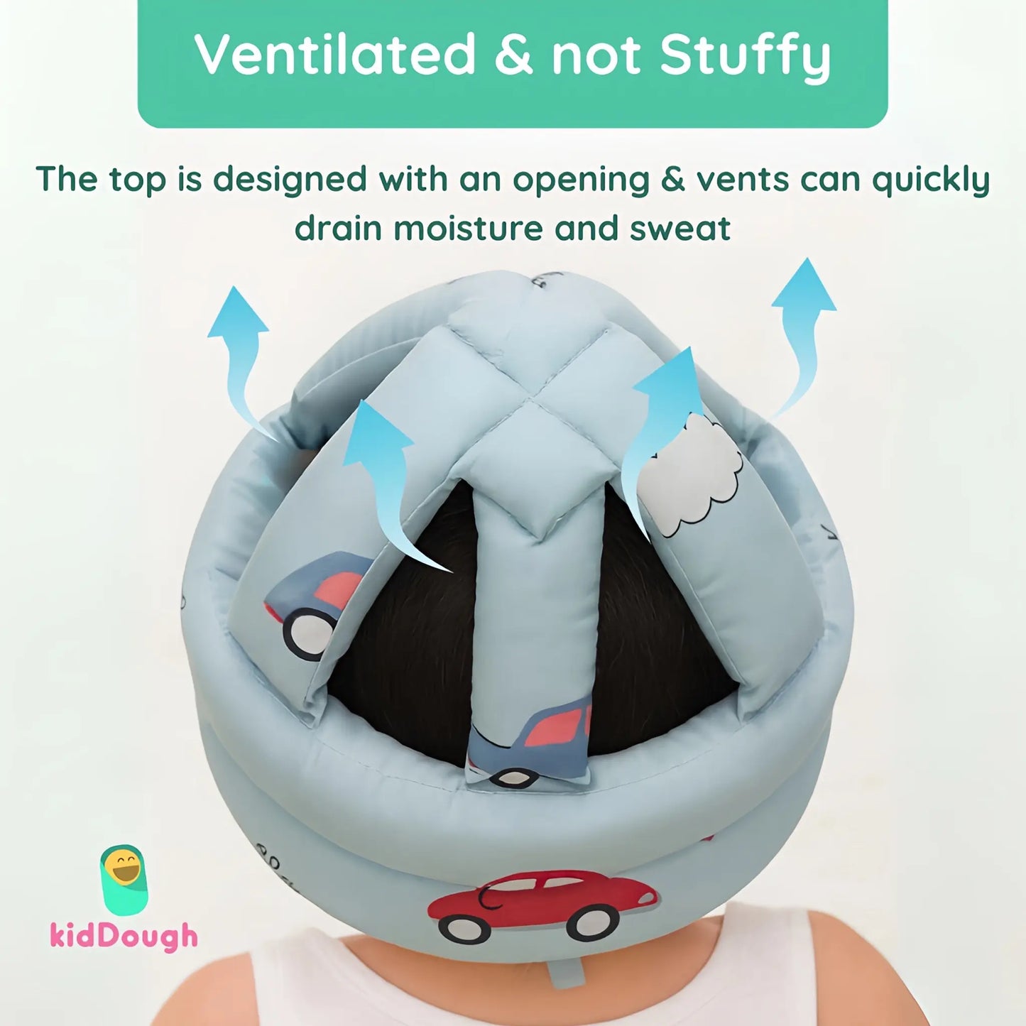Kiddough Head Protector For Baby Safety | 6 Months-3 Years, Baby Safety Helmet With Soft Cushion | Proper Air Ventilation For Kids And Toddlers | Secure, Fit & Comfort Light weighted Helmet
