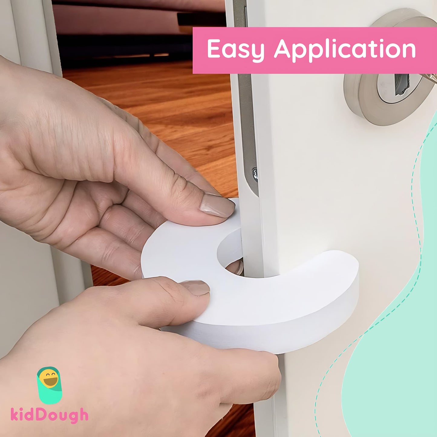 Kiddough Baby Proofing Finger Pinch Door Guard - Pack of 6 White C-Shape