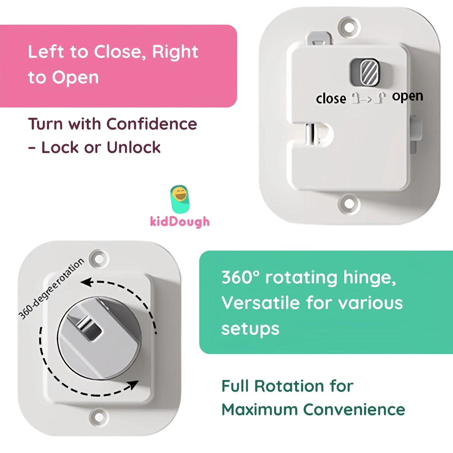 KidDough Door Latch Chain Safety Lock, Door/Window Chain for Secure Home | Ideal for Bedroom, Bathroom, Sliding Doors | Safety Lock for Kids, 1 Piece