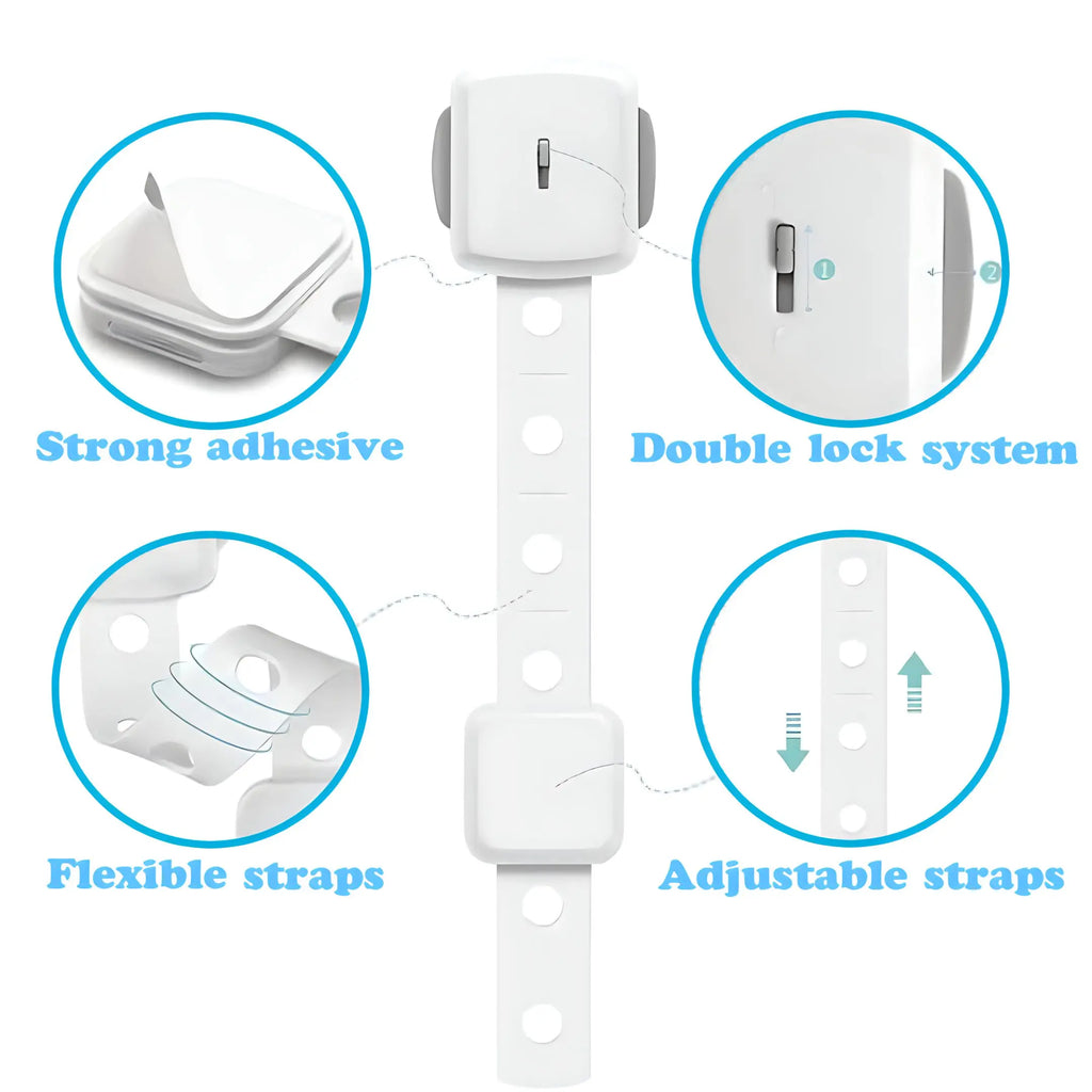 Kiddough Furniture Dual Safety Locks For Kids - Pack Of 4 Locks, Double Lock System