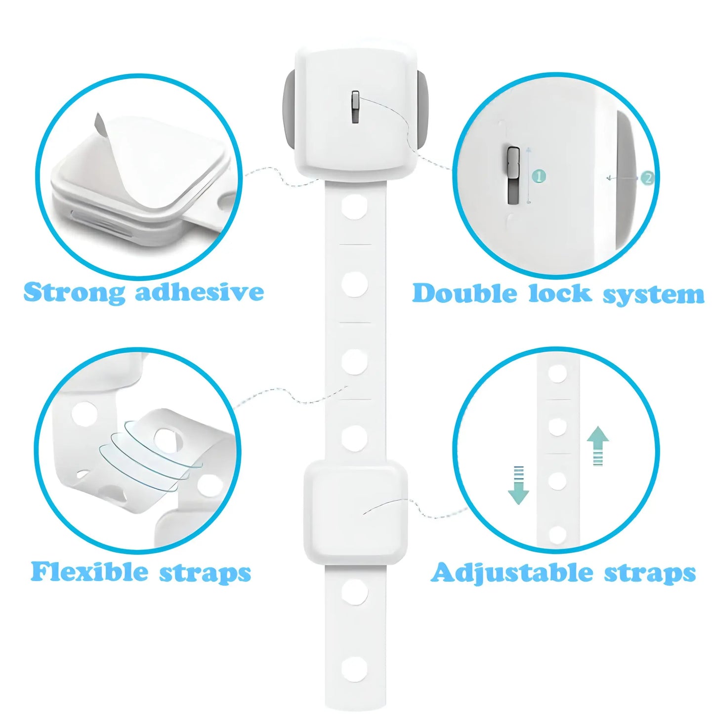 Kiddough Furniture Dual Safety Locks For Kids - Pack Of 4 Locks, Double Lock System