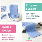 Kiddough Baby Bather, Non-Slip, Adjustable, Foldable, Durable (Blue)