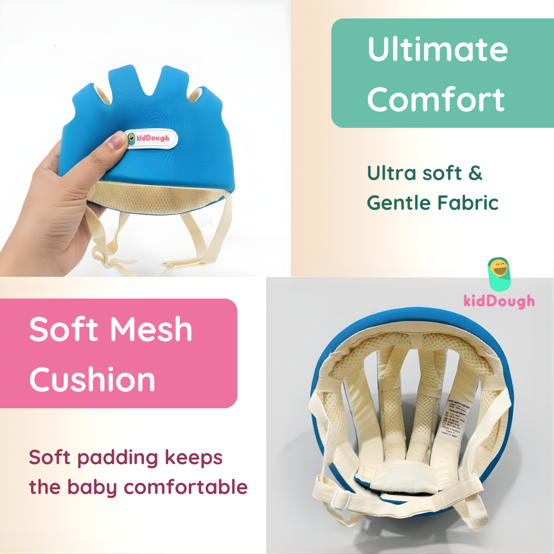 Kiddough Premium Head Protector for Baby Safety | 6 Months - 4 Years | Proper Air Ventilation for Kids and Toddlers | Secure, Fit & Comfort Lightweighted Helmet