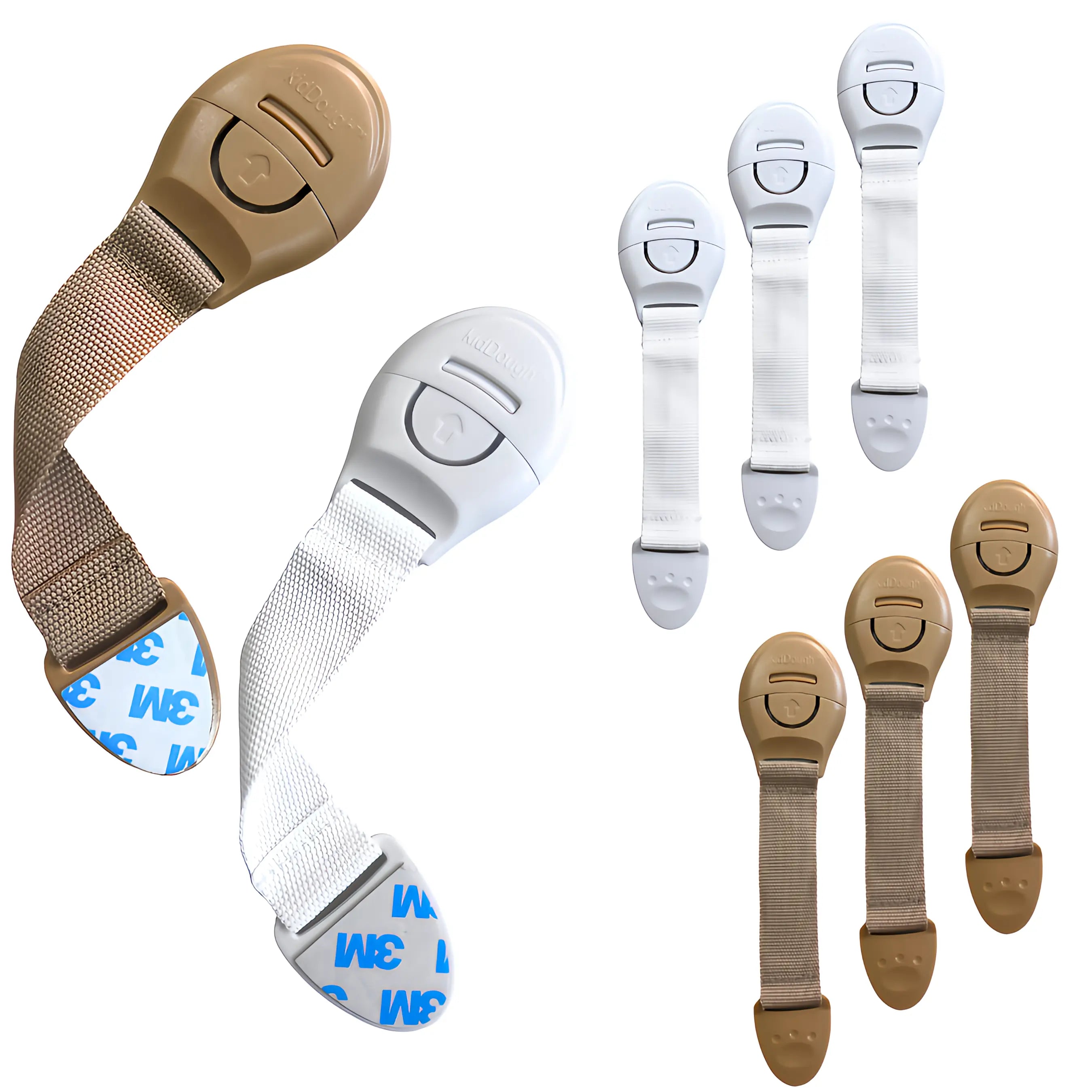 Kiddough Furniture Safety Locks for Kids - Pack of 4 Beige + 4 White Main image