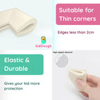 KidDough U-Shape Corner Guards for Kids Safety, Table Corners Edge Protector, Baby Proofing Edge & Corner Guards, for Thin Table Tops, White (8pcs/Pack)