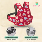 Kiddough Baby Safety Belt for Kids | Two Wheeler Bike/Scooty Belt for Kids Safety, Child Harness Safety Belt with Adjustable Baby Carrier for Toddlers & Baby (Printed Red)