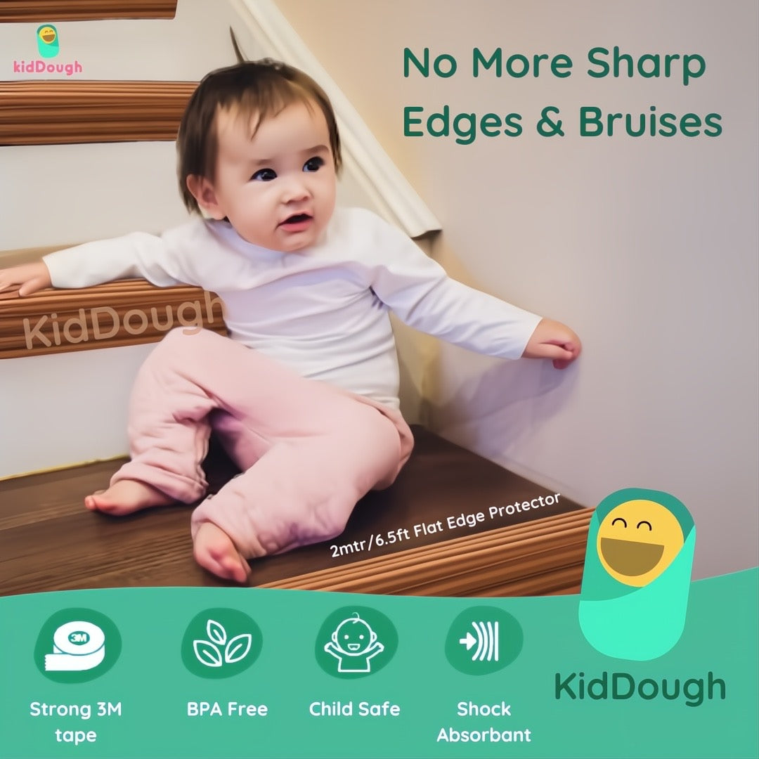 Kiddough Baby Proofing Flat Edge Protector - 2 Mtrs, Wood Color Secondary image