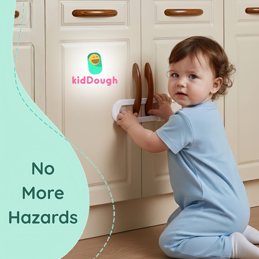 Kiddough U Shape Baby Safety Security Cupboard, Drawer, Cabinet Lock for Child, Infant & Kids