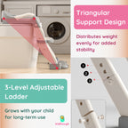 KidDough Potty Training Seat with Ladder, Splash Guard, Handle and Cushion Seat, Polypropylene, Grey, Modern Style, for Kids (Potty Seat 3in 1, Grey)