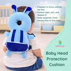 KidDough Rabbit Shape Head Protector, Cushioned Backpack for Babies | 6 Months - 36 Months | Lightweight (Blue Rabbit)