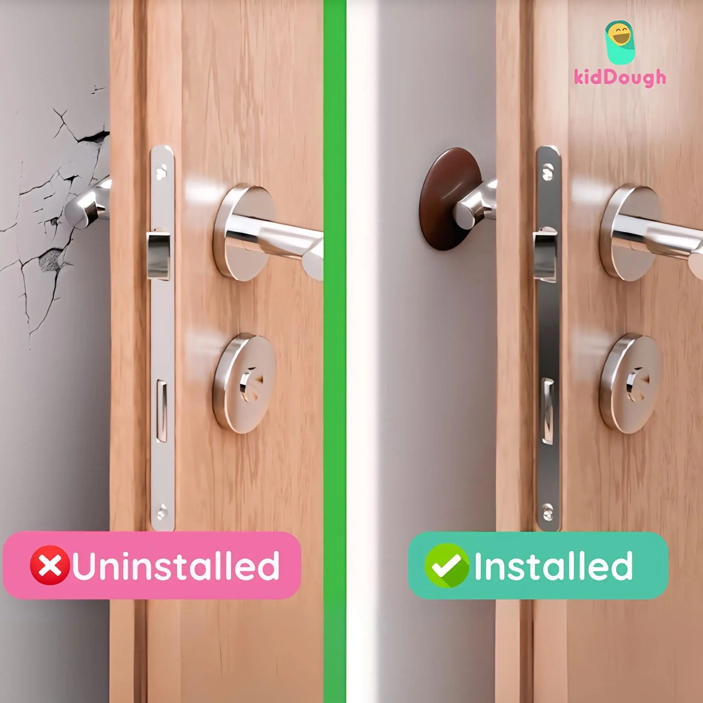 KidDough Door Stopper Bumper, Wall and Door Protection, Noise Reduction (Anti- Collision Silent Pads)