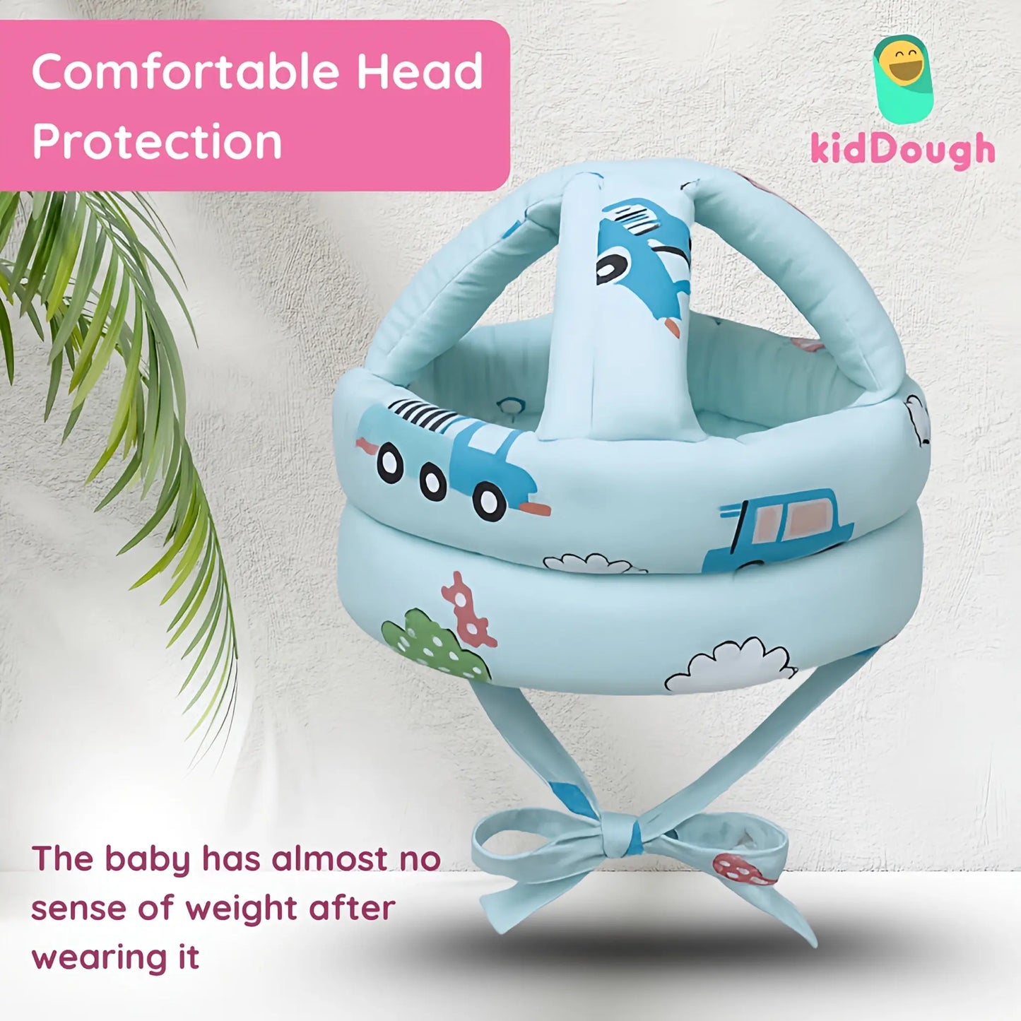 Kiddough Head Protector For Baby Safety | 6 Months-3 Years, Baby Safety Helmet With Soft Cushion | Proper Air Ventilation For Kids And Toddlers | Secure, Fit & Comfort Light weighted Helmet