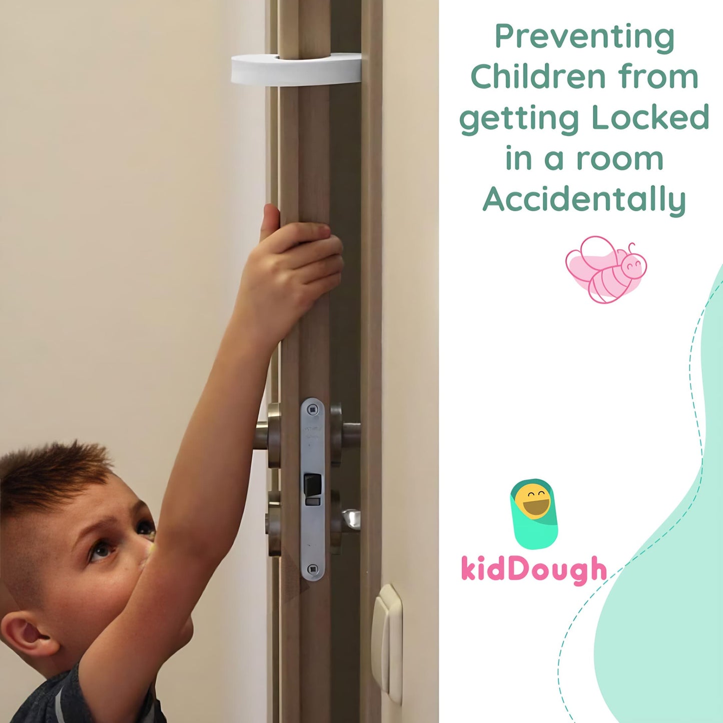 Kiddough Baby Proofing Finger Pinch Door Guard - Pack of 6 White C-Shape