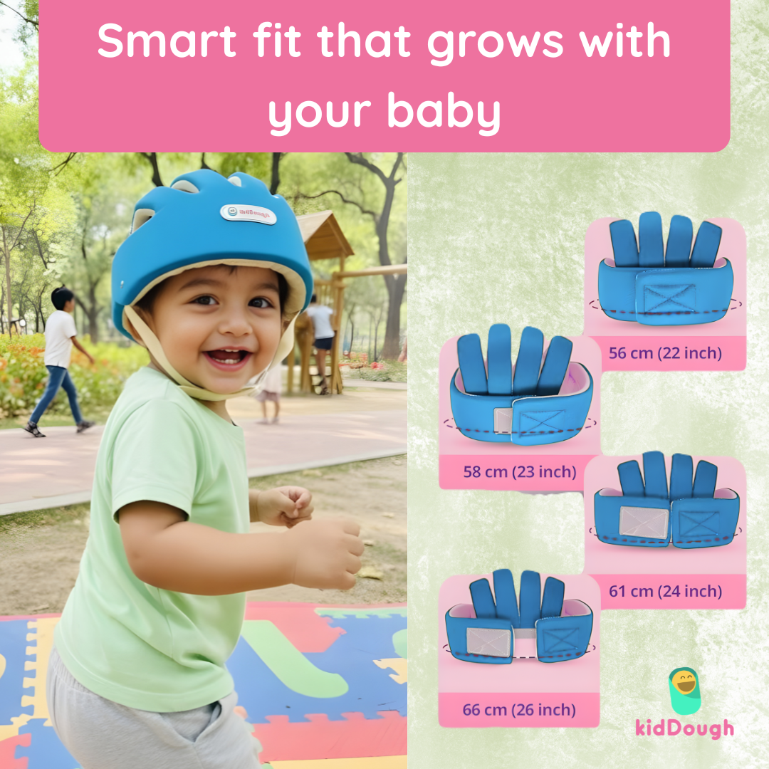 Kiddough Premium Head Protector for Baby Safety | 6 Months - 4 Years | Proper Air Ventilation for Kids and Toddlers | Secure, Fit & Comfort Lightweighted Helmet