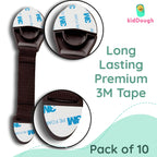 Kiddough Furniture Safety Locks for Kids - Pack of 10, Brown