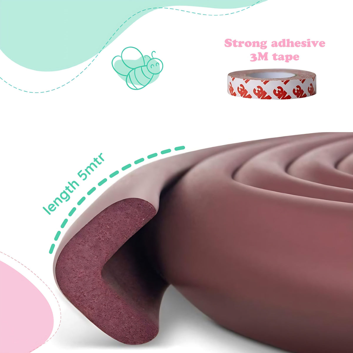 Baby Edge Protector Color Kiddough Baby Proofing Extra Thick Edge Protector for Kids - 5 Meters ...