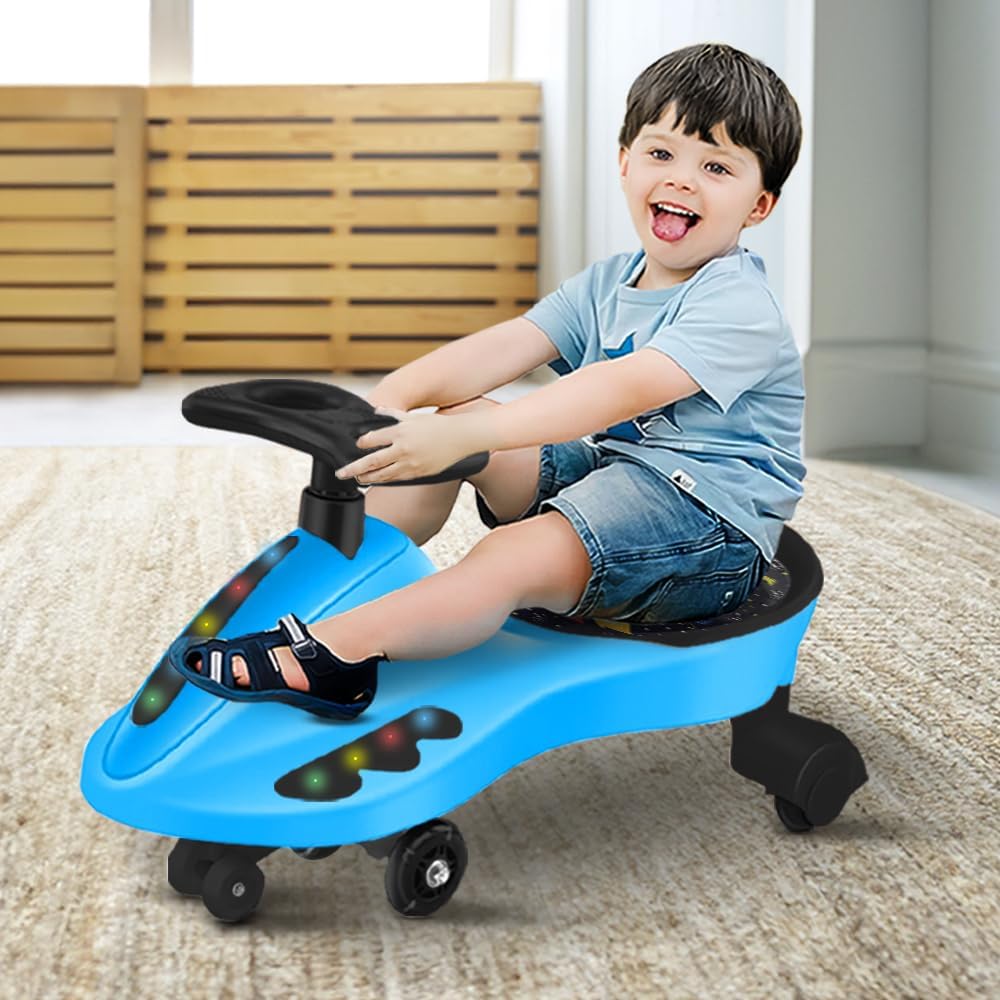 Spin Sprint Swing Car for Kids | 360° Steering, LED Lights & Music | Safe, Durable & Fun Wiggle Car for Toddlers Age 2+ | Indoor & Outdoor Use | No Battery Needed Main image