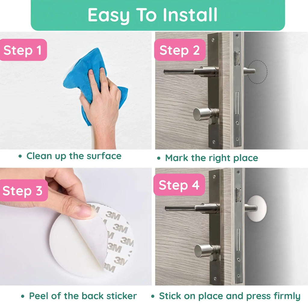 KidDough Door Stopper Bumper, Wall and Door Protection, Noise Reduction (Anti- Collision Silent Pads)