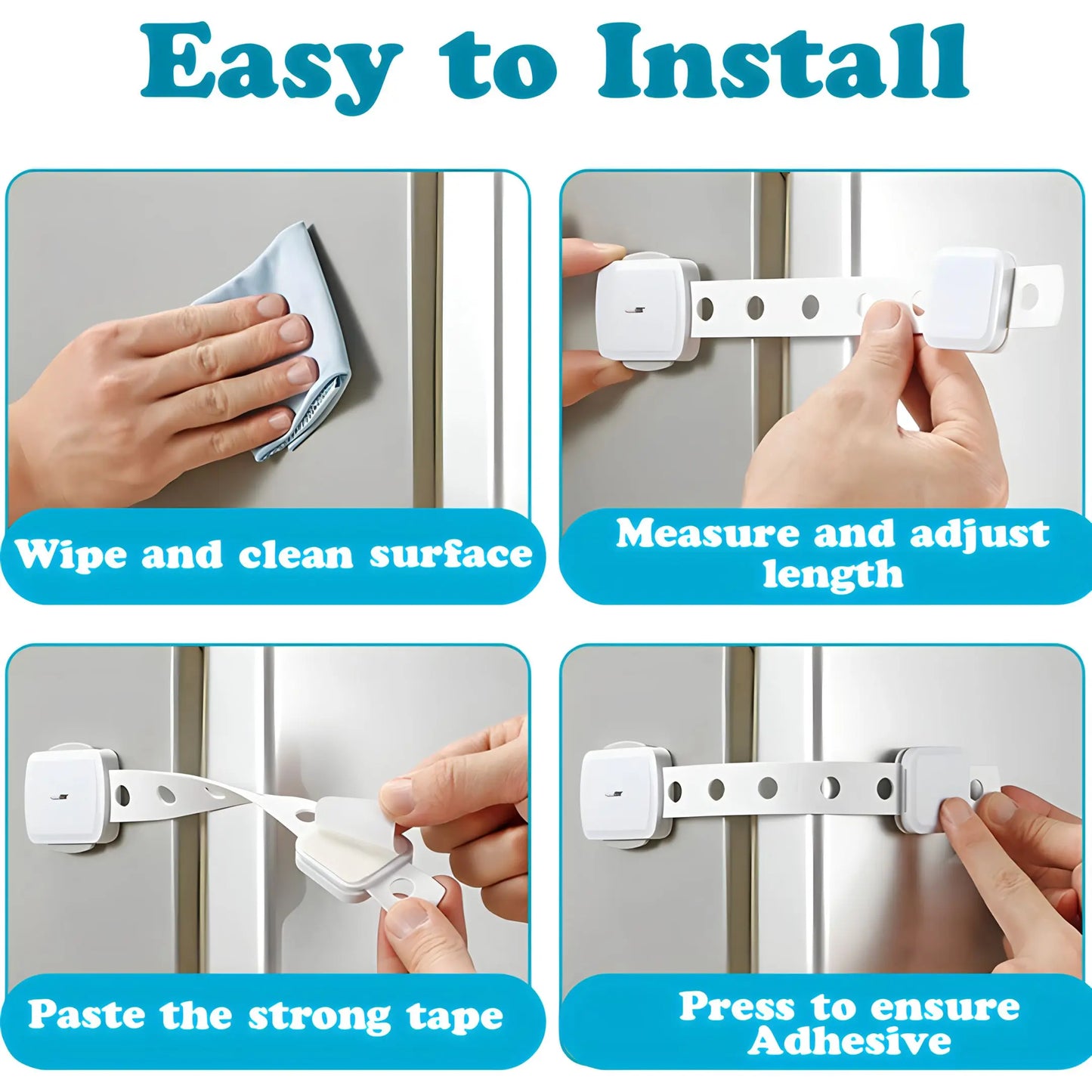 Kiddough Furniture Dual Safety Locks For Kids - Pack Of 4 Locks, Double Lock System