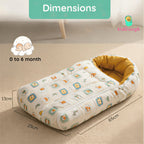 Kiddough Sleeping Bag for Infant | Soft Breathable 100% Cotton Baby Carrier for New Born/Foldable & Washable Unisex Baby Sleeping Bag (Off-White) 0 Months- 12 Months