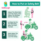 Kiddough Baby Safety Belt for Kids | Two Wheeler Bike/Scooty Belt for Kids Safety, Child Harness Safety Belt with Adjustable Baby Carrier for Toddlers & Baby (Printed Red)