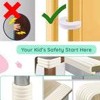 Kiddough Baby Proofing Kit with 2M Edge Protector, 5 Safety Locks, 6 Socket Guards, 2 Door Guards, White