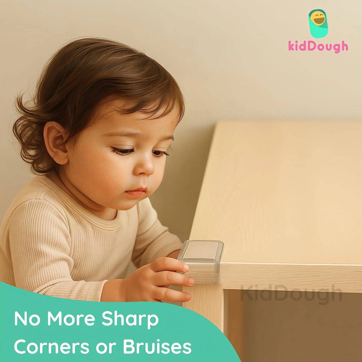 KidDough Corner Guards for Baby Safety, Transparent, Corner Protector for Furniture, Table Edge Guards, 10