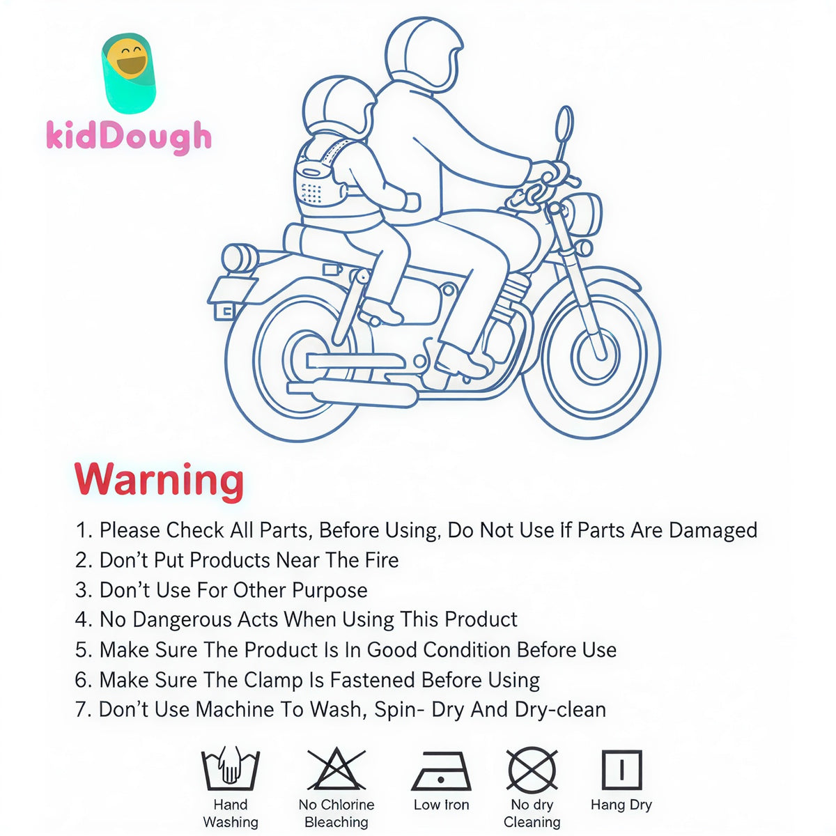 Kiddough Baby Safety Belt for Kids | Two Wheeler Bike/Scooty Belt for Kids Safety, Child Harness Safety Belt with Adjustable Baby Carrier for Toddlers & Baby (Printed Green)