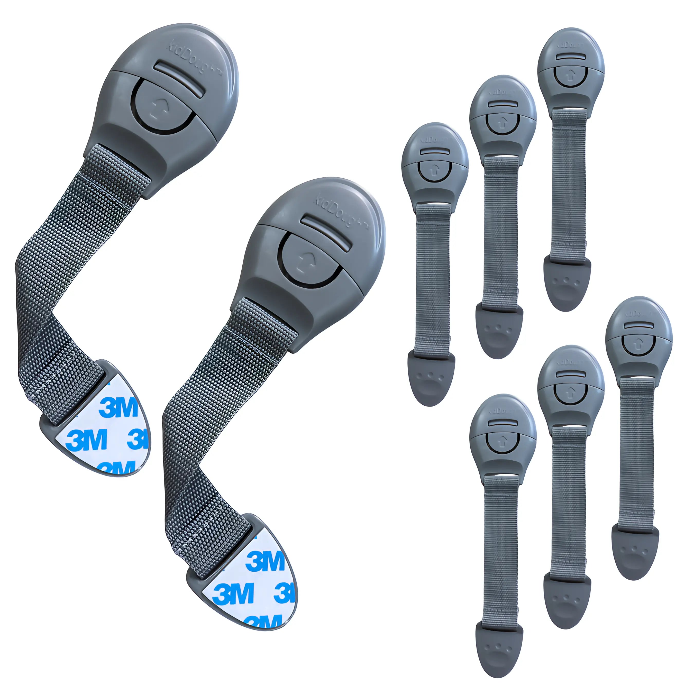 Kiddough Furniture Safety Locks for Kids - Pack of 8 Grey Main image