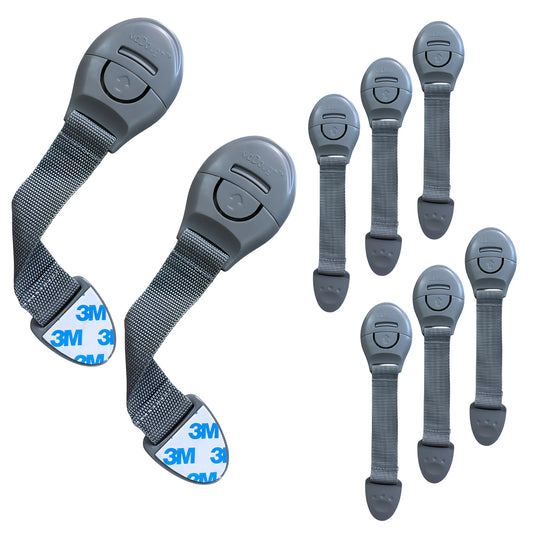 Kiddough Furniture Safety Locks for Kids - Pack of 8 Grey