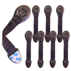 KidDough Furniture Safety Locks for Kids, Child Safety Locks for Drawers, Cabinets, Fridge, Cupboard Lock, Baby Proofing Product, Strong and Adhesive Safety Locks (Brown, 8 Brown Locks)