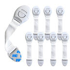 KidDough Furniture Safety Locks for Kids, Child Safety Locks for Drawers, Cabinets, Fridge, Cupboard Lock, Baby Proofing Product, Strong and Adhesive Safety Locks (White, 8 White Locks)