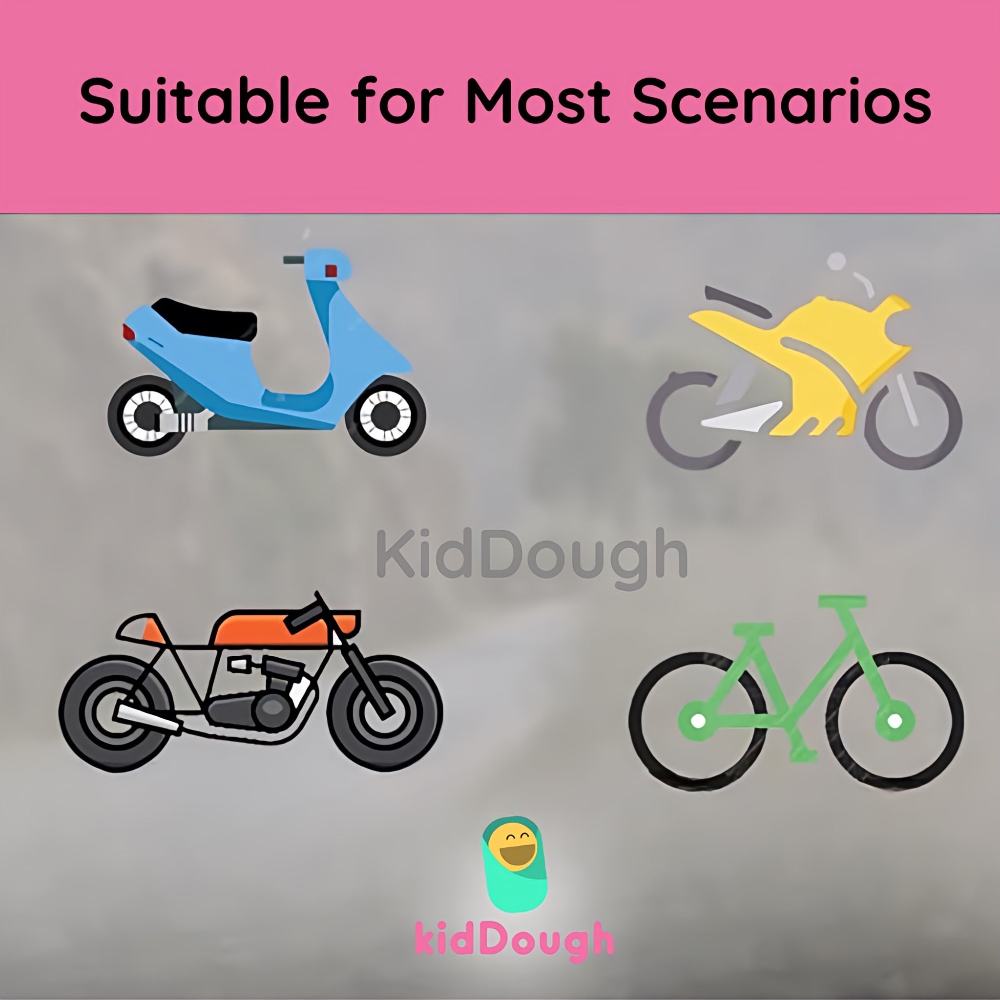 Kiddough Baby Safety Belt for Two Wheeler Bike/Scooty (Grey)