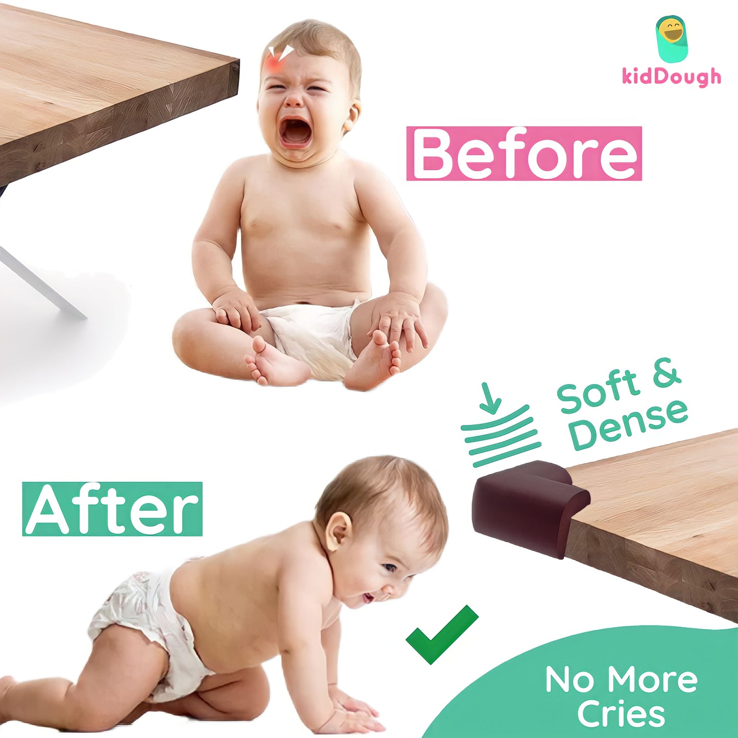 Kiddough Baby Proofing Corner Guards - Pack of 10 Brown