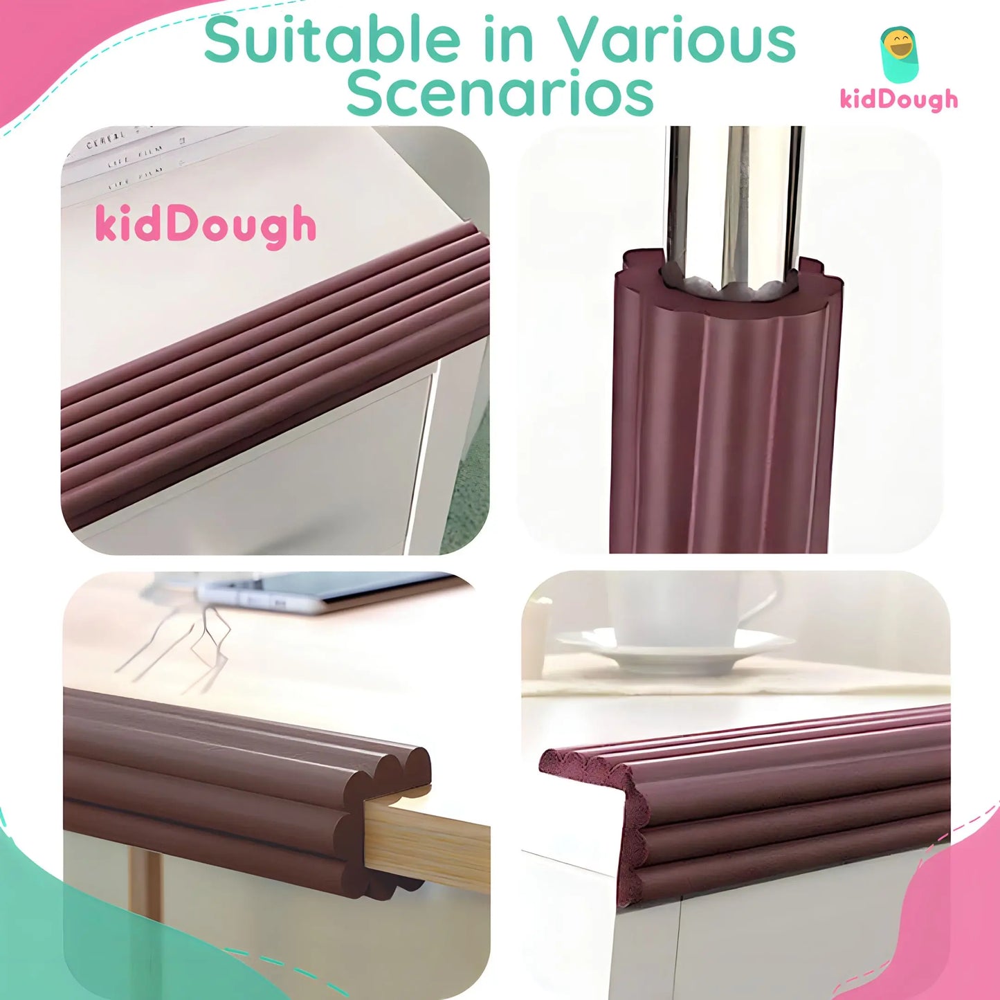 Kiddough Flat Edge Protector - 2 Meters, Brown