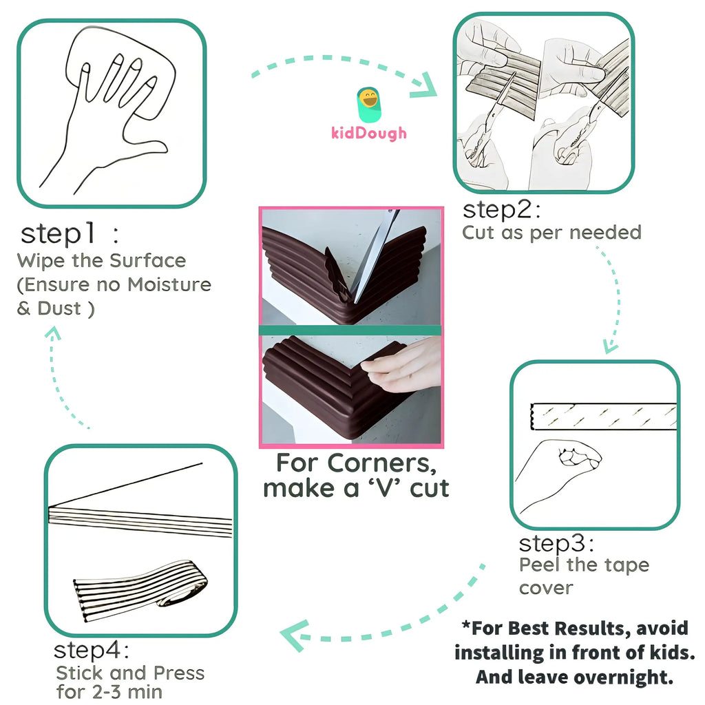 Kiddough Flat Edge Protector - 2 Meters, Brown