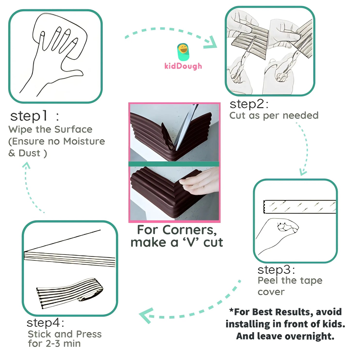 Kiddough Flat Edge Protector - 2 Meters, Brown