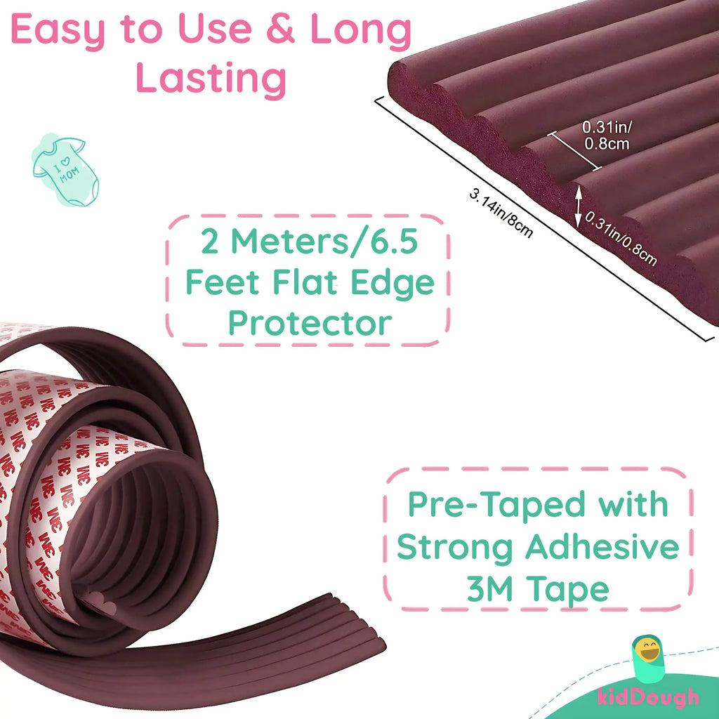 Kiddough Flat Edge Protector - 2 Meters, Brown