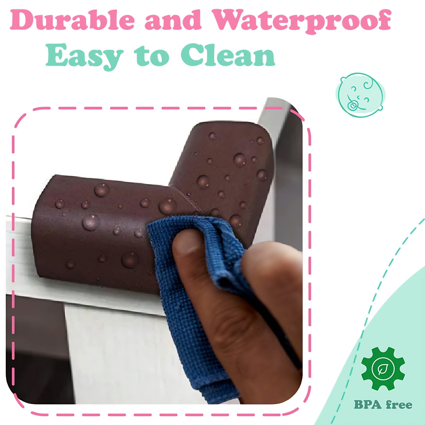 Kiddough Baby Proofing Corner Guards - Pack of 10 Brown