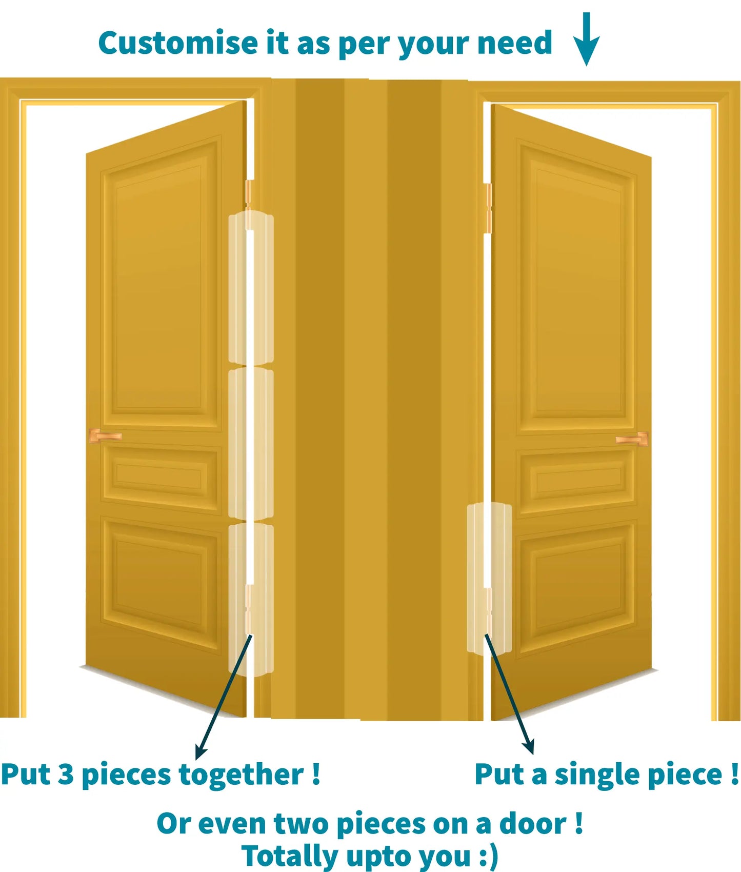 Kiddough Baby Proofing Finger Pinch Door Crack Protector - (Pack of 3, Transparent)