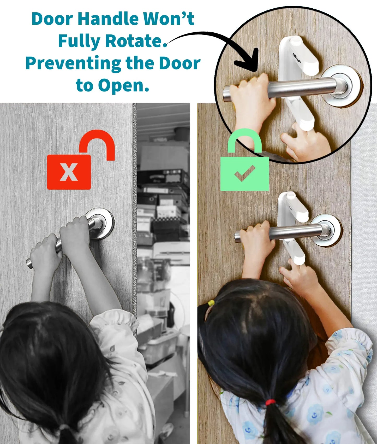 Kiddough Baby Proofing Door Handle Safety Locks- Pack Of 2