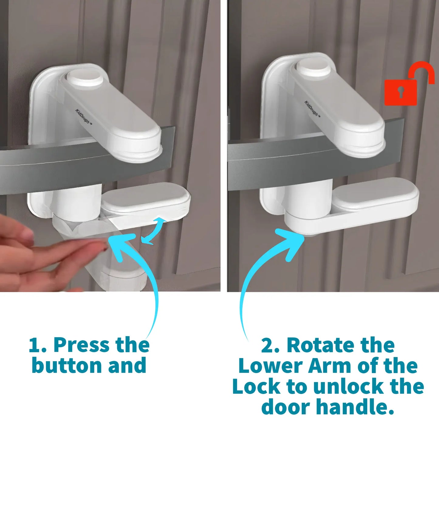 Kiddough Baby Proofing Door Handle Safety Locks- Pack Of 2