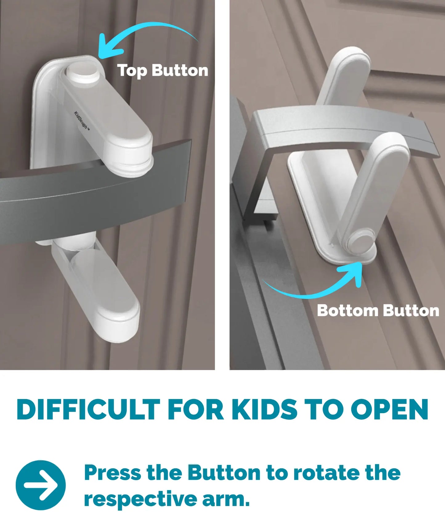 Kiddough Baby Proofing Door Handle Safety Locks- Pack Of 2