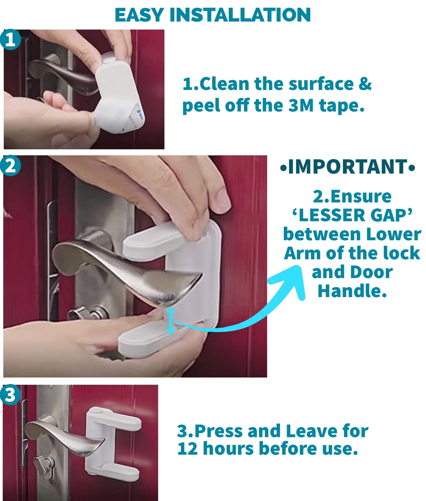 Kiddough Baby Proofing Door Handle Safety Locks- Pack Of 2