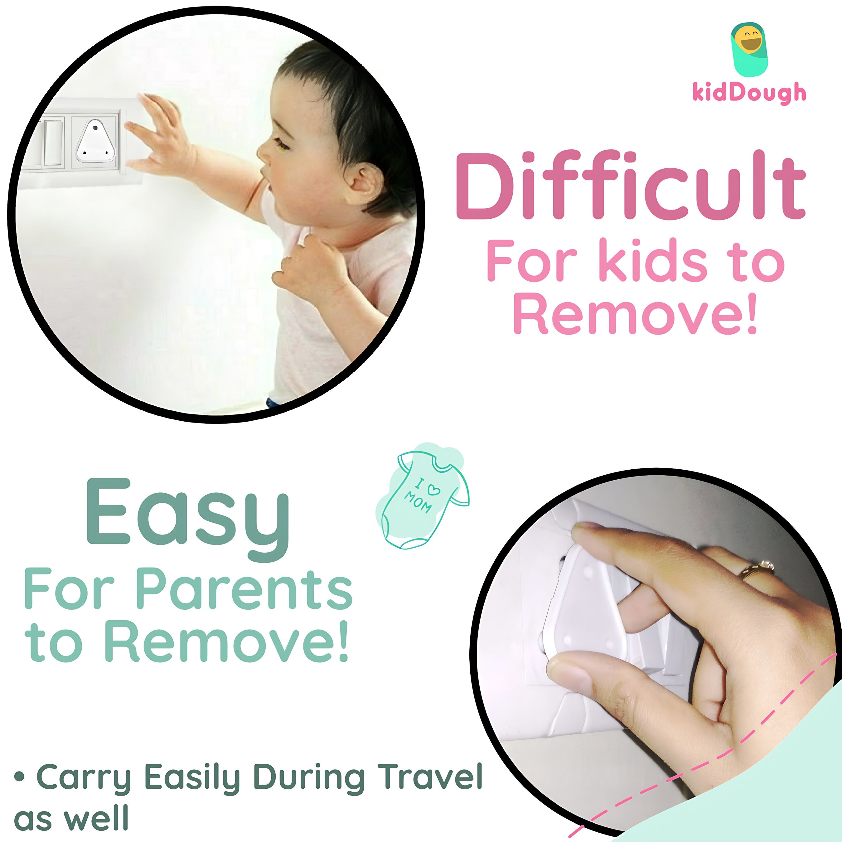 Kiddough Baby Proofing Electrical Socket Plug Cover Guards - Pack of 12 Secondary image