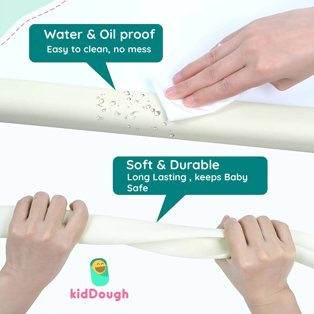 Kiddough Baby Proofing Safety Strip And Corner Guard (2 Mtrs Roll + 4 Guards, White)