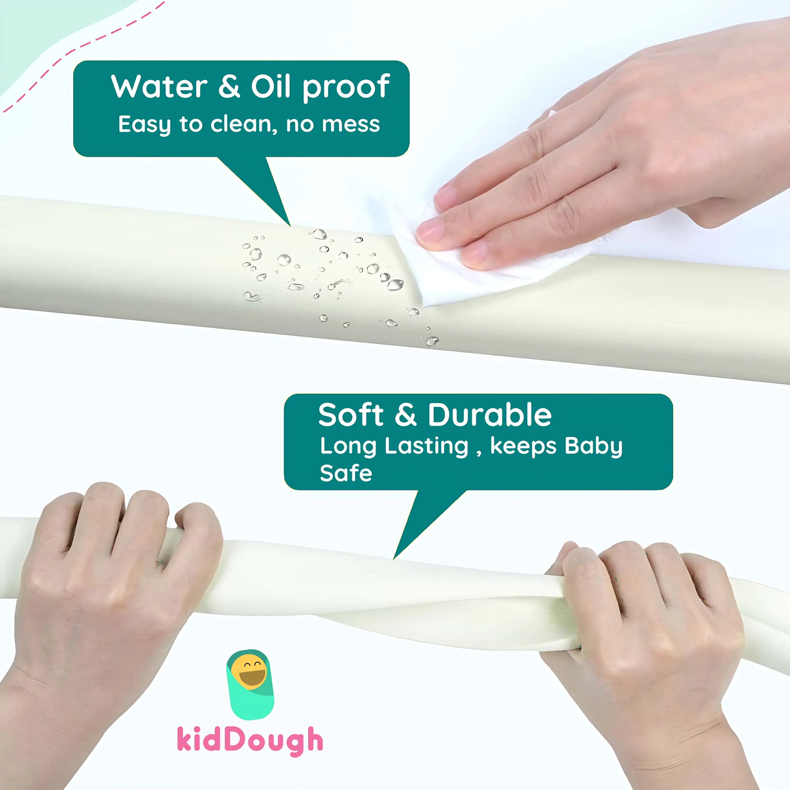 Kiddough Baby Proofing Safety Strip And Corner Guard (2 Mtrs Roll + 4 Guards, White)